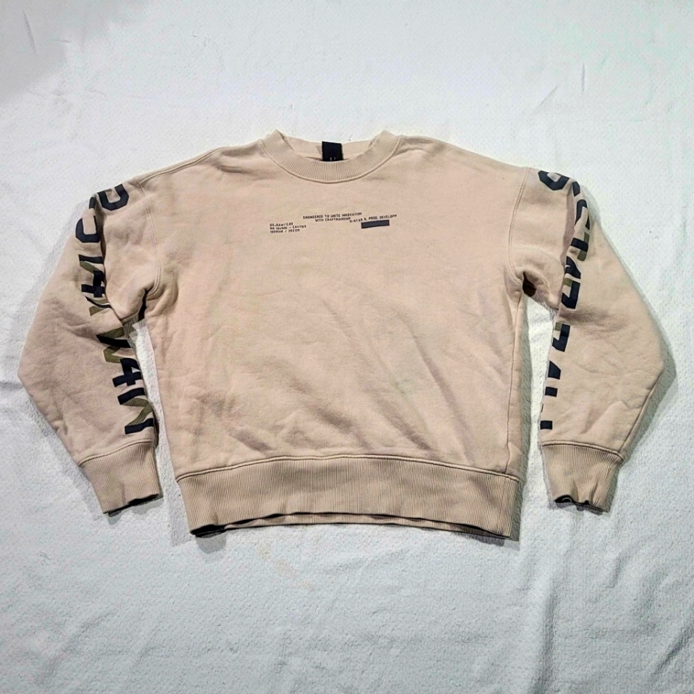 G-Star Raw Oversized Sleeve Graphics  Dark Talc Heavy Women's Sweater size Small